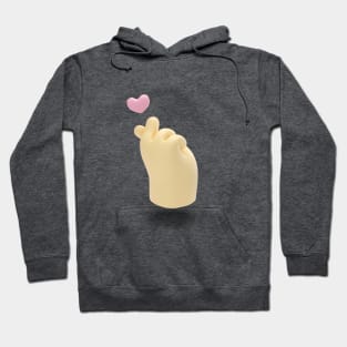 3d korean  love hand sign Hoodie